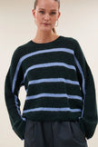 Vide Stripe Pullover in Green Cloud Stripe