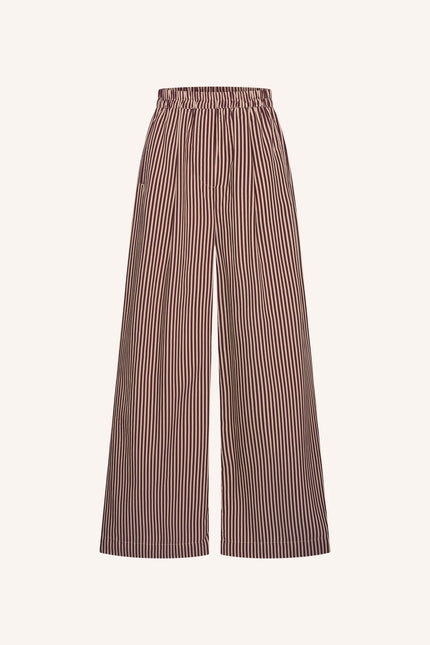 Celin Stripe Pants in Burgundy