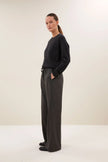 Pelle Herringbone Pants in Black Herringbone