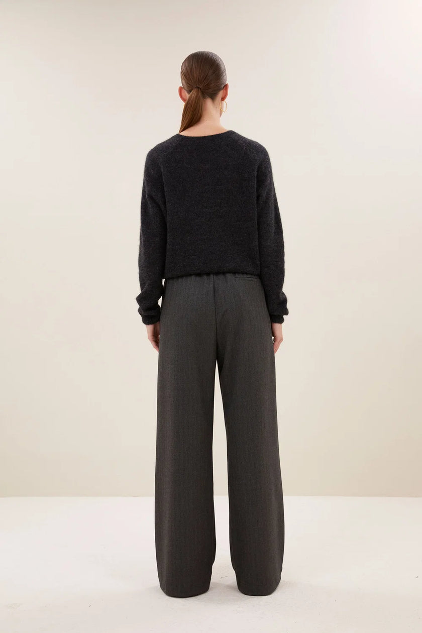 Pelle Herringbone Pants in Black Herringbone