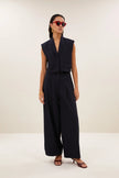 Bobi Pinstripe Gilet in Midnight
