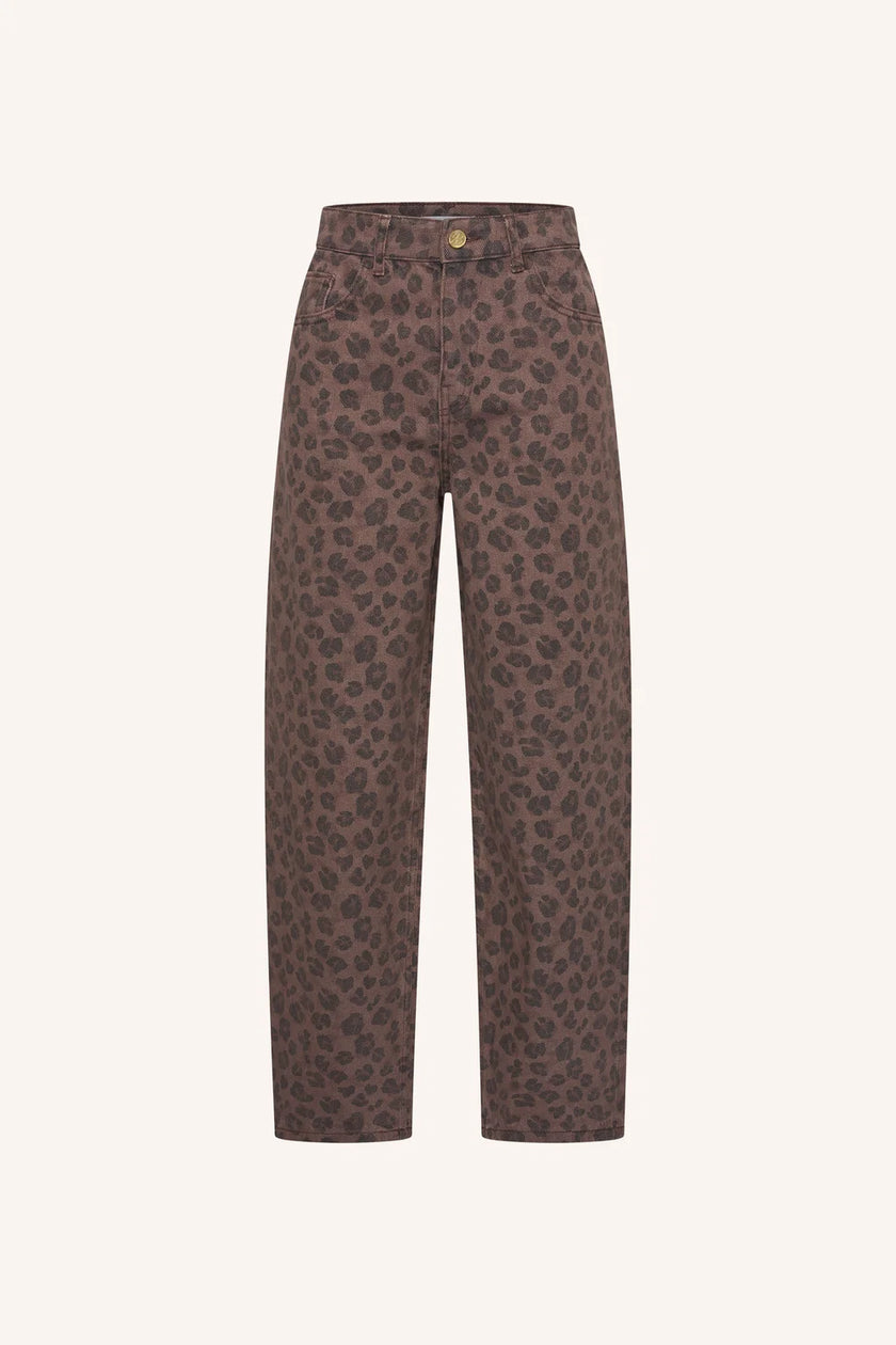 Lew Cheetah Chocolate Pants in Chocolate Brown