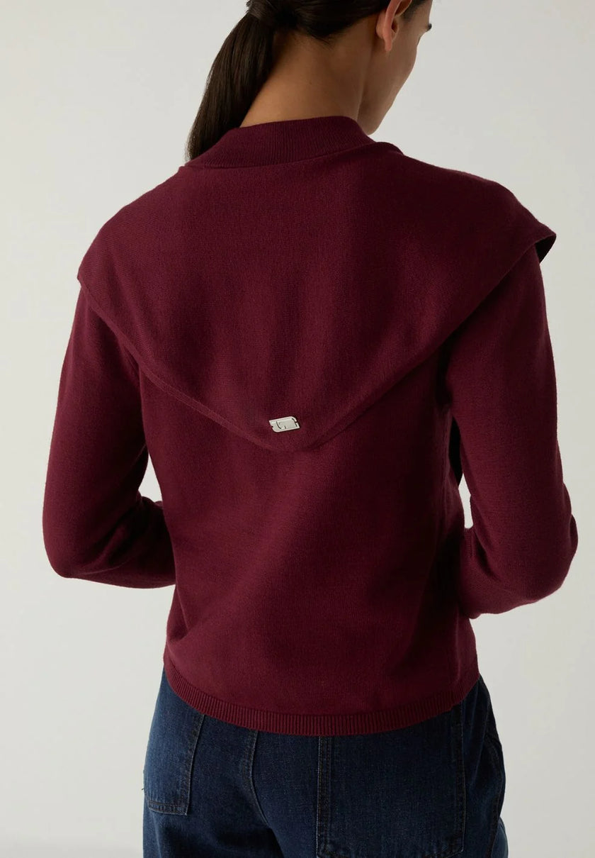 Frida Plum Zipper Knit