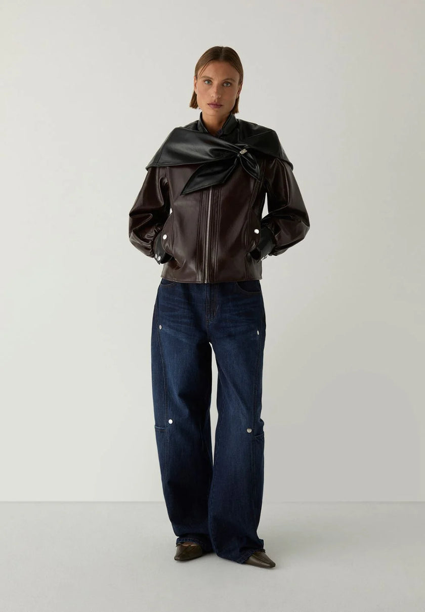 Noor Brown Bomber Jacket