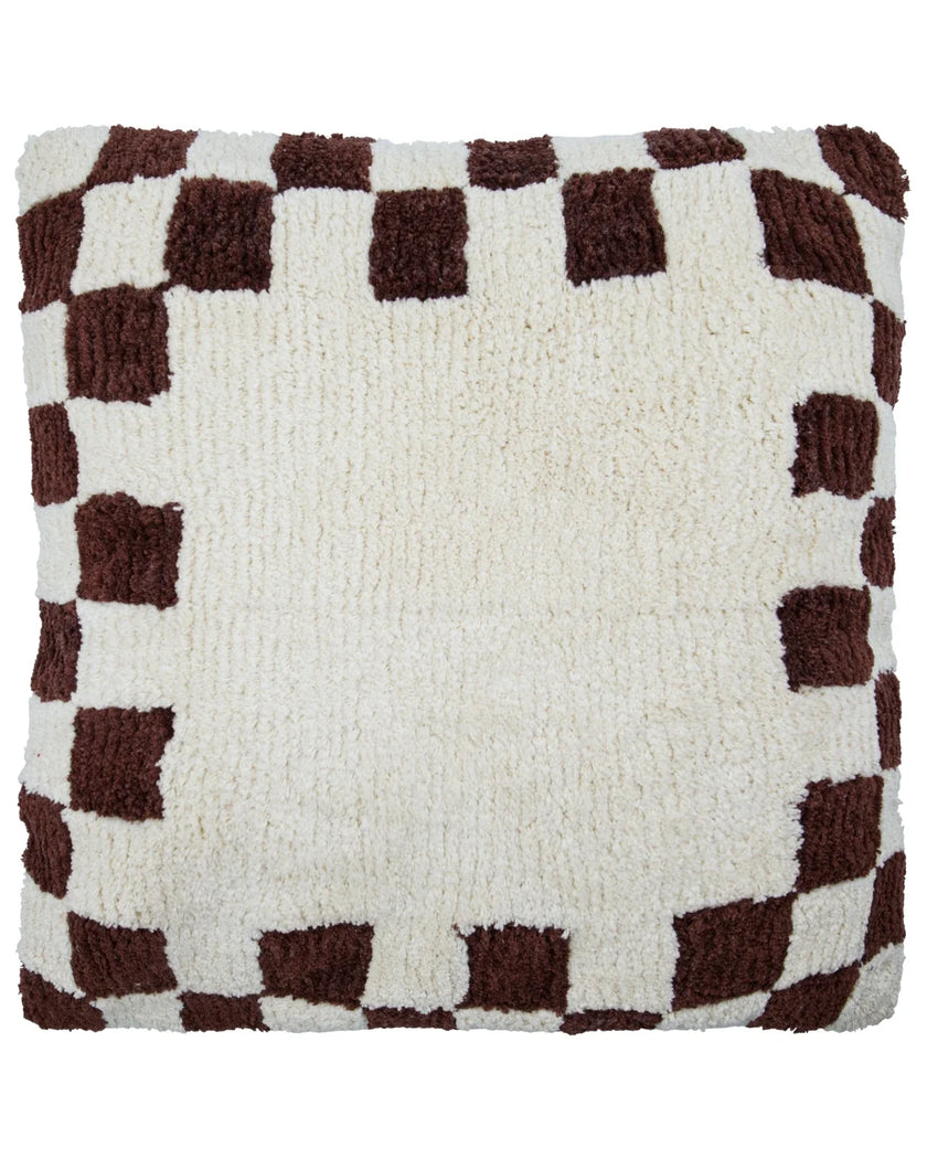 Cushion Cover in Chess Brown and Off-white