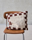 Cushion Cover in Chess Brown and Off-white