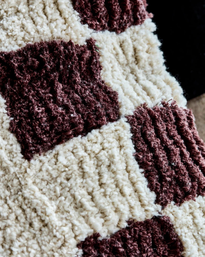 Cushion Cover in Chess Brown and Off-white