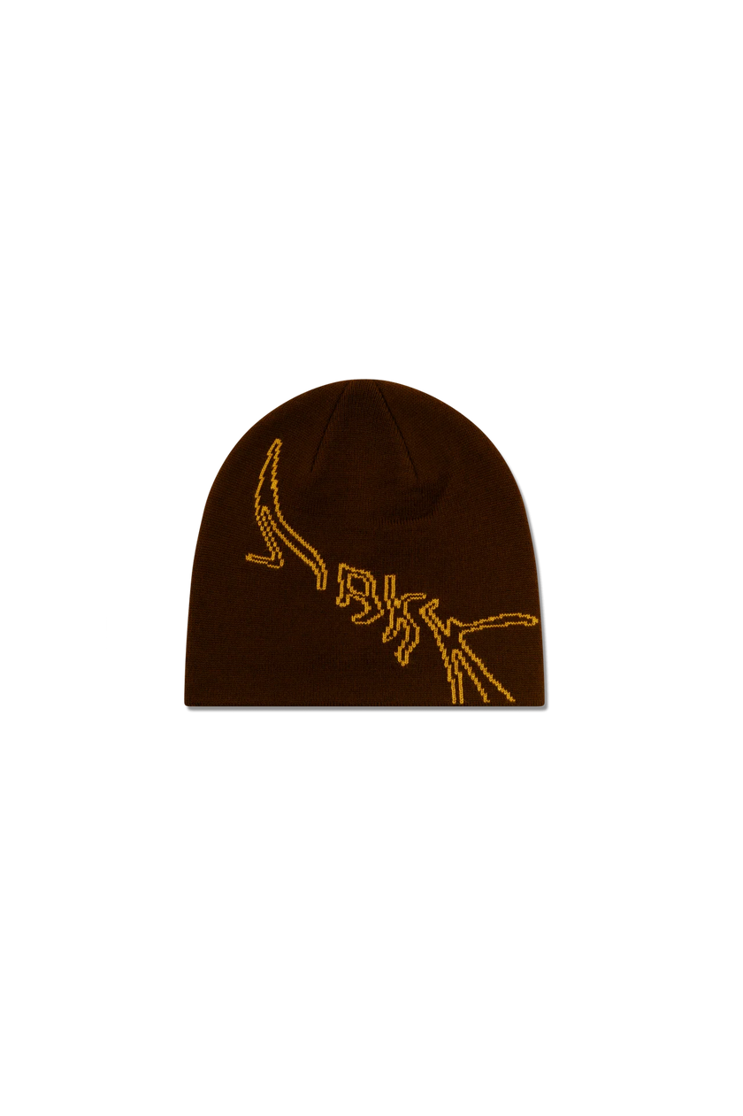 Graphic Beanie in Chocolate Yellow
