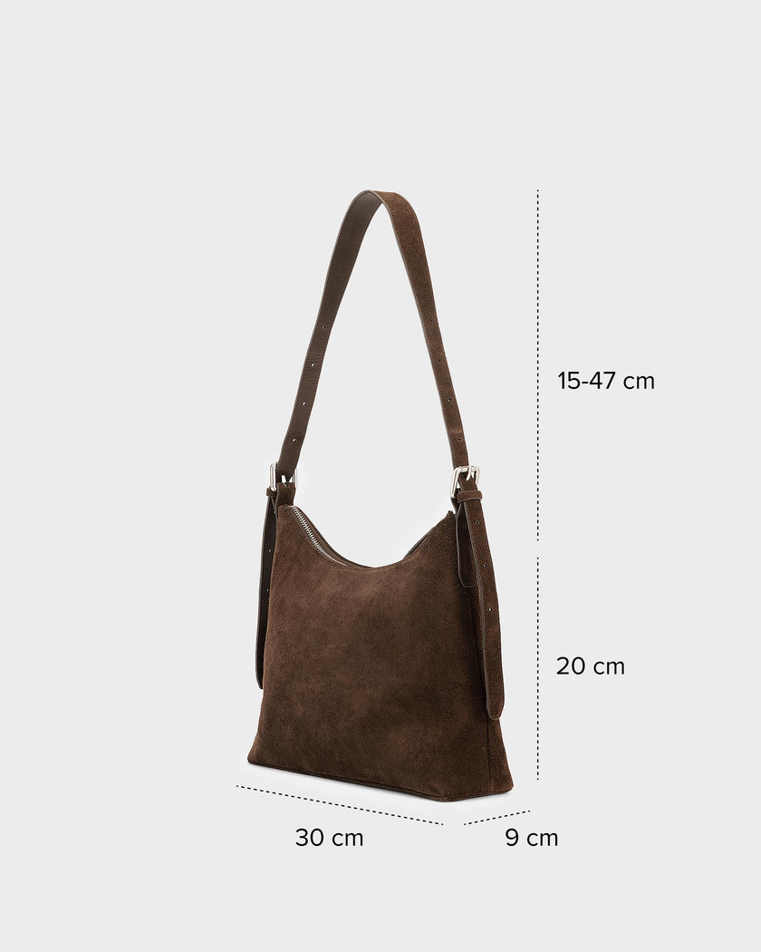 Bari Suède Handbag in Coffee