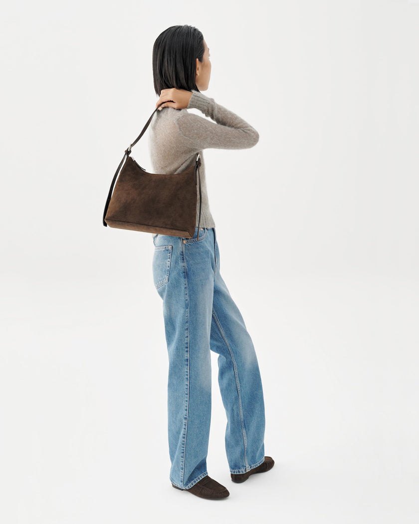 Bari Suède Handbag in Coffee