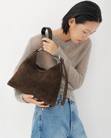 Bari Suède Handbag in Coffee