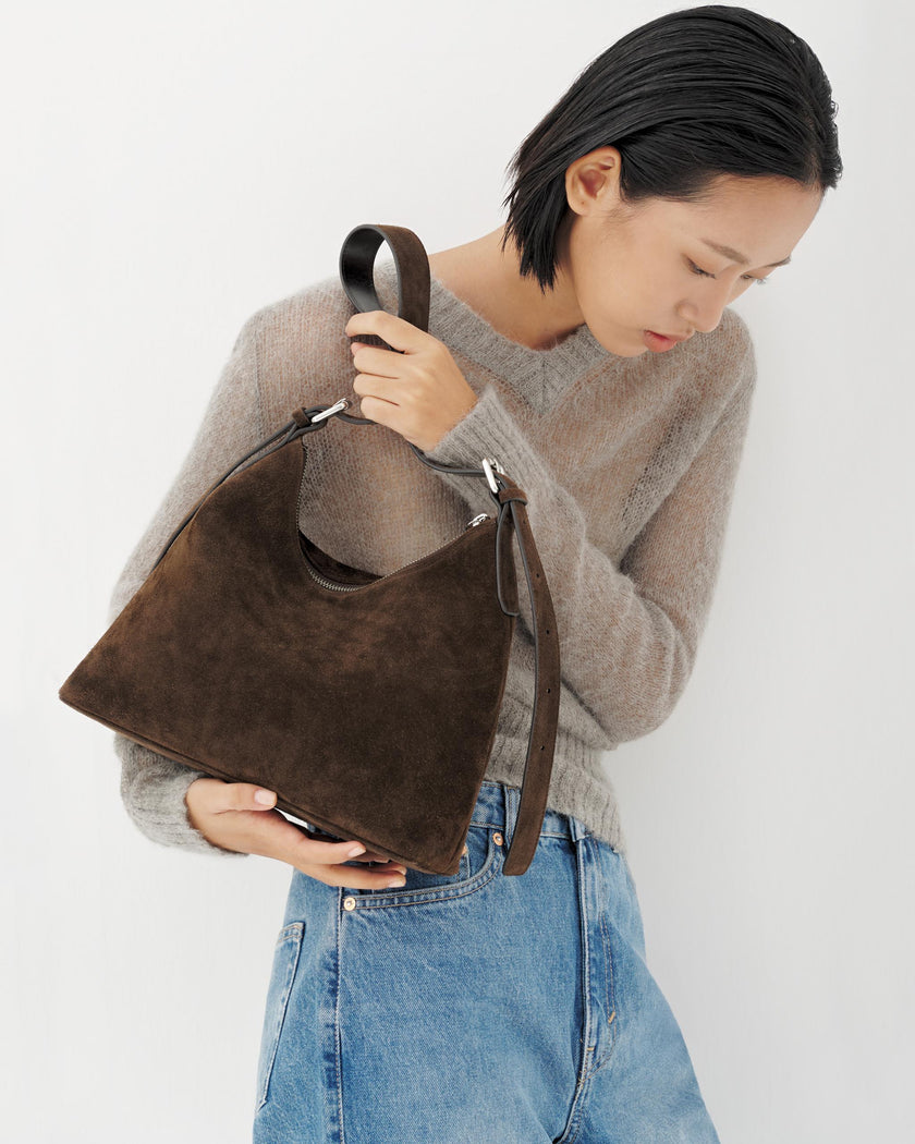 Bari Suède Handbag in Coffee