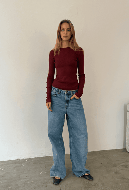 Bianca Knit in Wine Red
