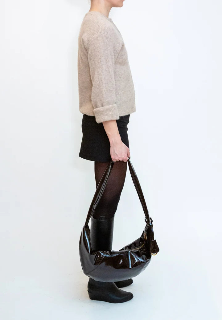 Bianca Glossy Bag in Umber Brown