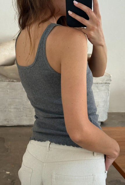 Cory Tee Pointella in Dark Grey Melange