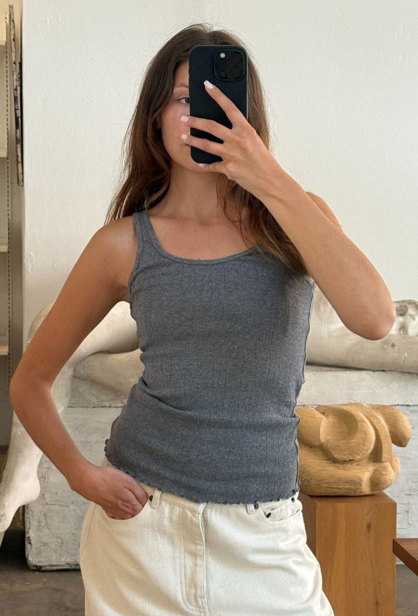 Cory Tee Pointella in Dark Grey Melange