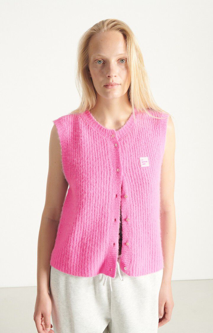 East Gilet in Rose Bubble Chine