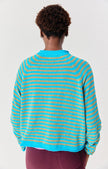 Ekewood Sweater in Curacao and pale khaki stripes