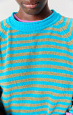 Ekewood Sweater in Curacao and pale khaki stripes