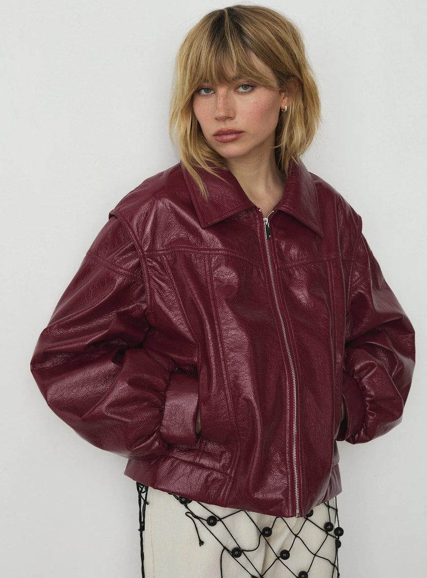 Cupido Red Bomber Jacket