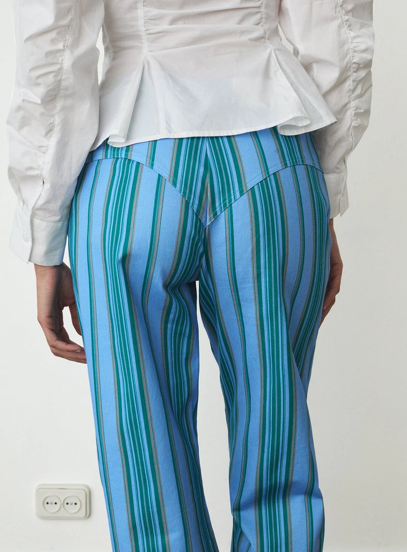 Leroy Blue Striped Twill Pants