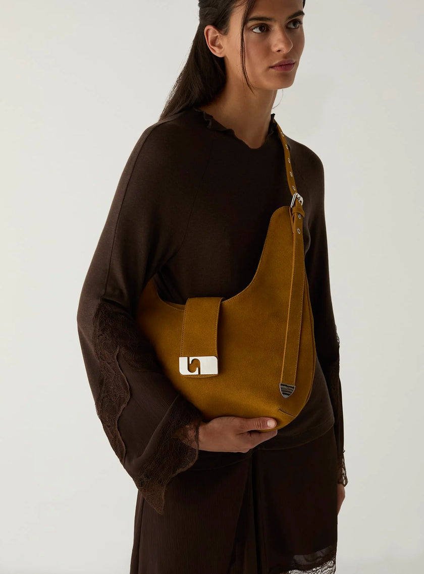 Vixen Camel Suede Bag