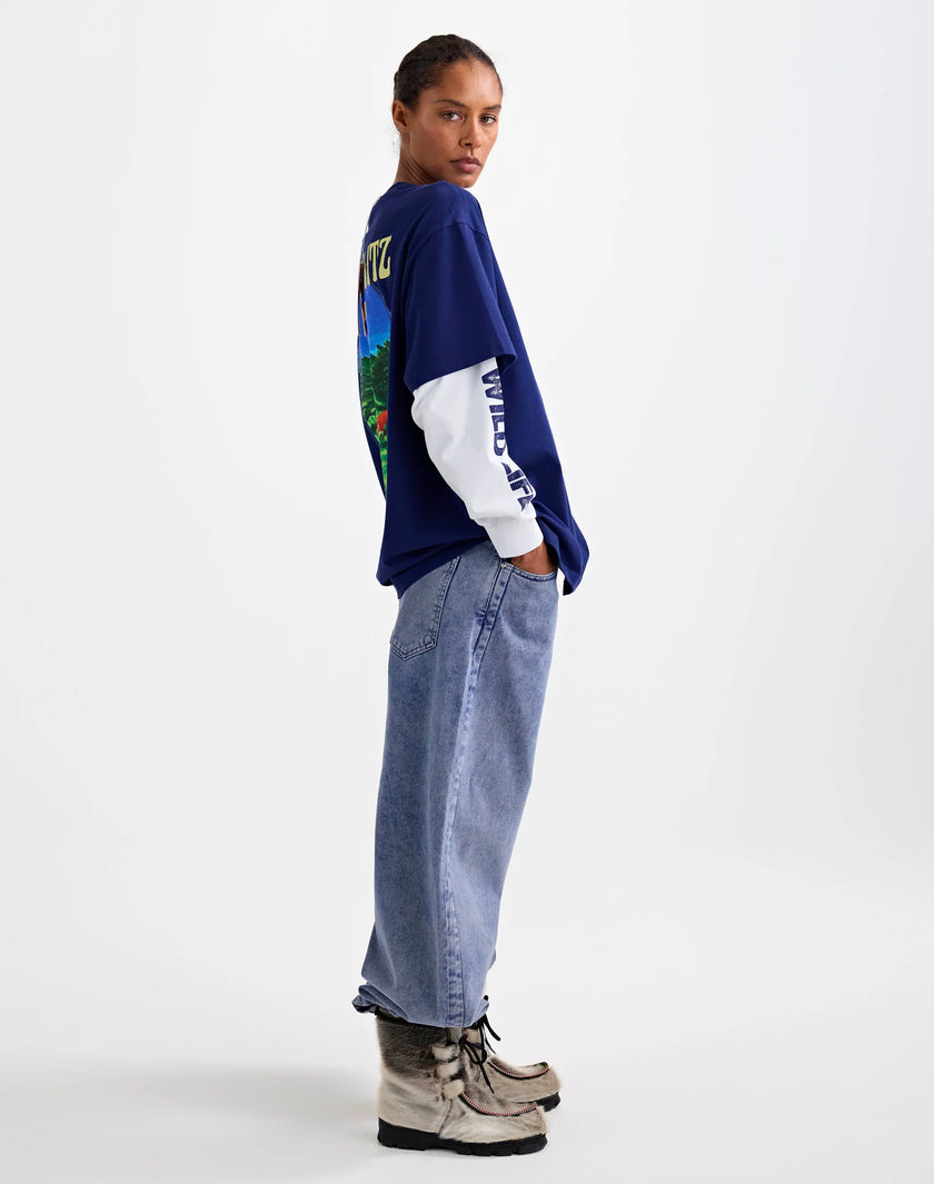 Fiore Wide Skate Longsleeve in Blue