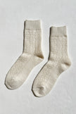 Cashmere Pointelle Socks in Cream