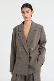 Indy Blazer in Stone Grey Checked