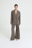 Indy Blazer in Stone Grey Checked