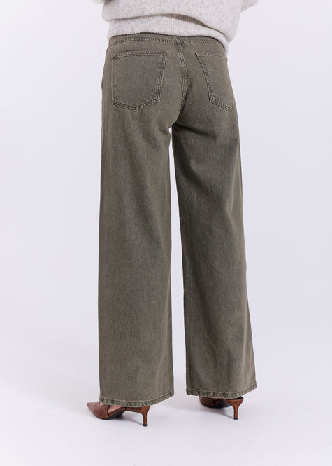 Kenzie Wide Pants in Dark Green