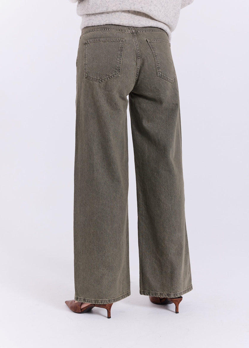 Kenzie Wide Pants in Dark Green