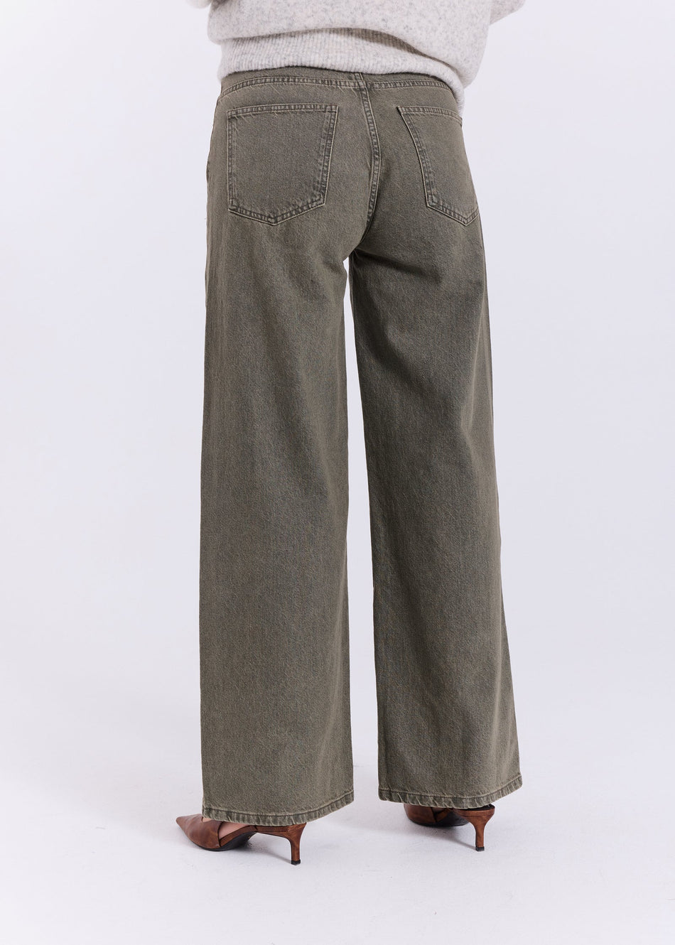 Kenzie Wide Pants in Dark Green