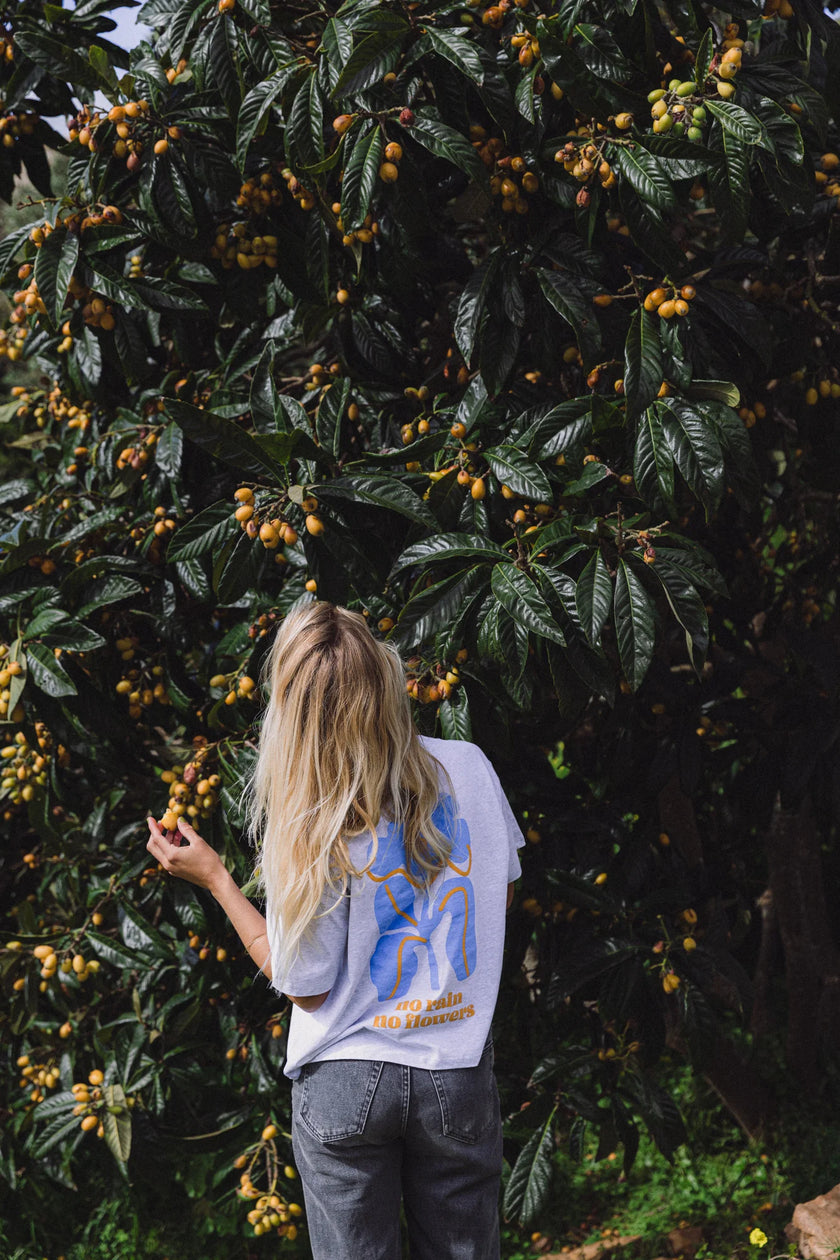 No Rain No Flowers Tee in Blue Haze