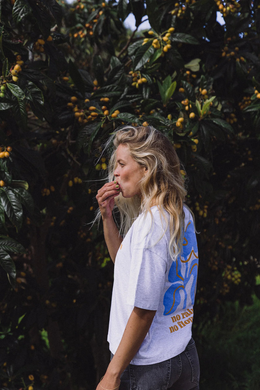 No Rain No Flowers Tee in Blue Haze
