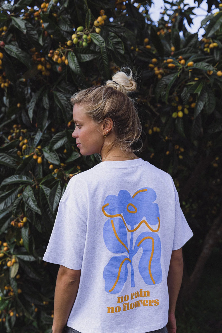 No Rain No Flowers Tee in Blue Haze