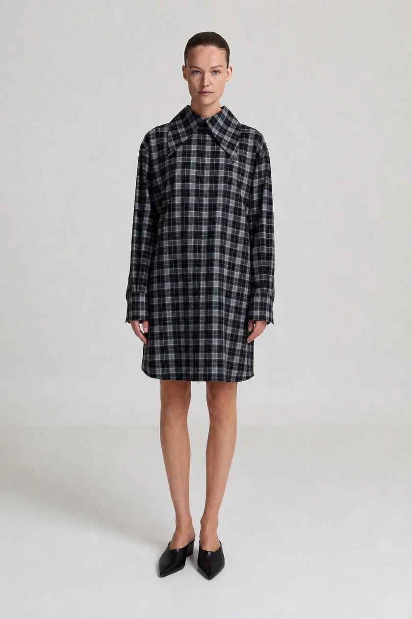 Babetta Dress in Grey Checked