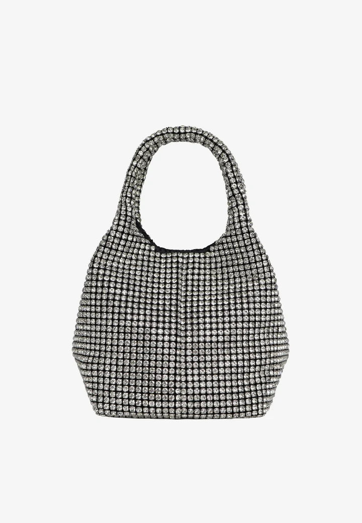 Merry Rhinestone Bag in Shiny Silver