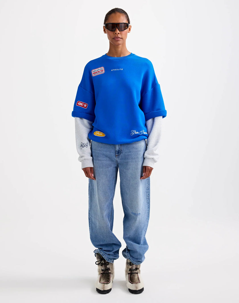 Mikky Sweater Double Sleeve in Blue