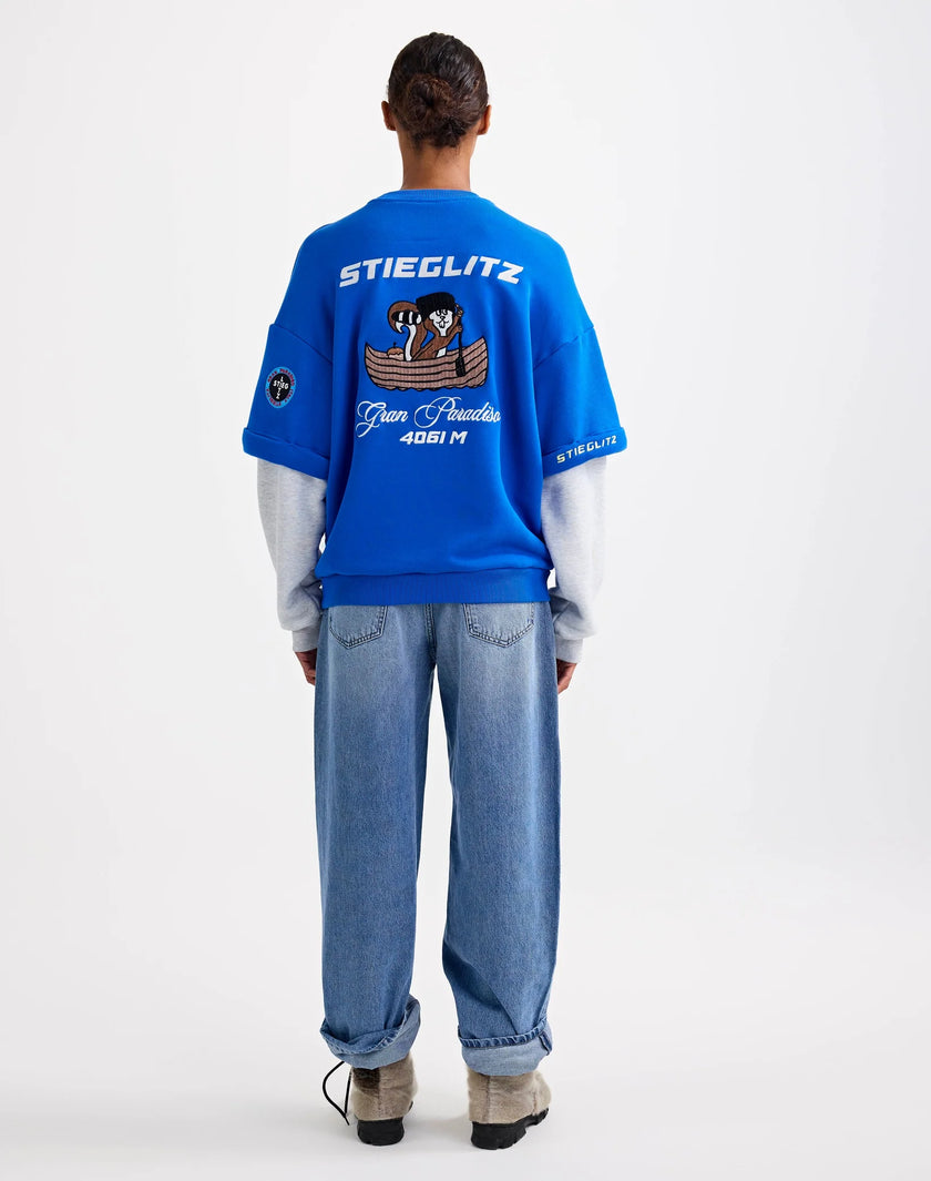 Mikky Sweater Double Sleeve in Blue