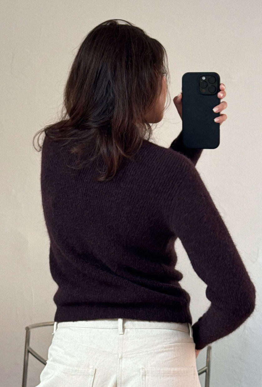 Milla Zipper Knit in Bordeaux