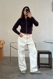Milla Zipper Knit in Bordeaux