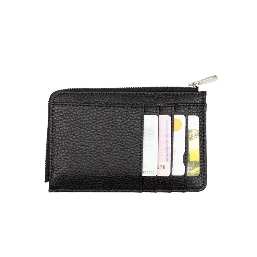 Mini Zipper Wallet in Black