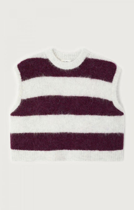 Niby Pull Sleeveless in Cranberry striped