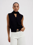 Nika Scarf Top in Black