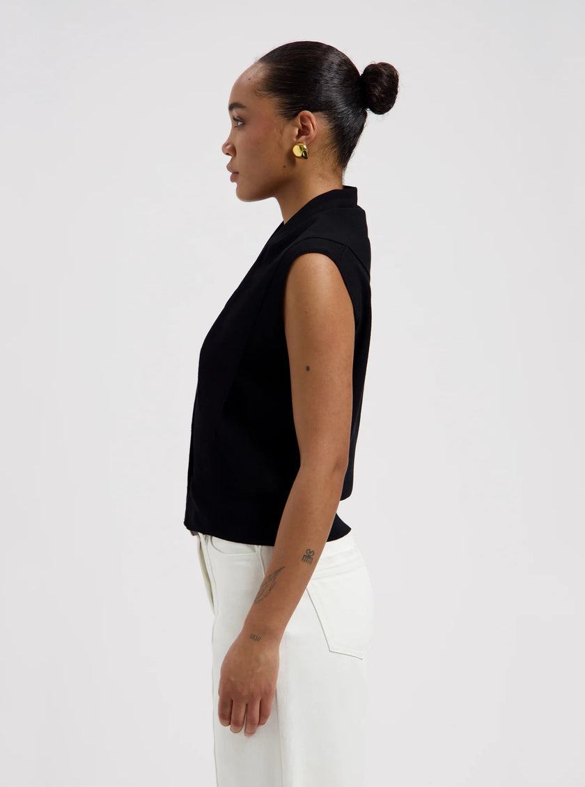 Nika Scarf Top in Black