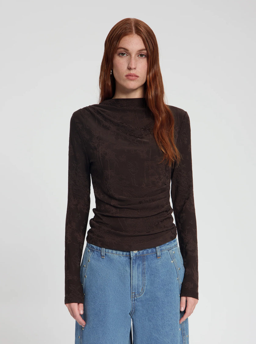 Edie LS Top in Brown