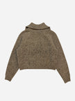 Clairie High Zip Cardigan in Sand