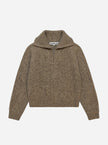 Clairie High Zip Cardigan in Sand