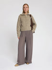 Clairie High Zip Cardigan in Sand